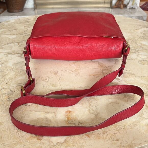FOSSIL Preston Red Leather Expandable Crossbody Shoulder Bag - Picture 8 of 15